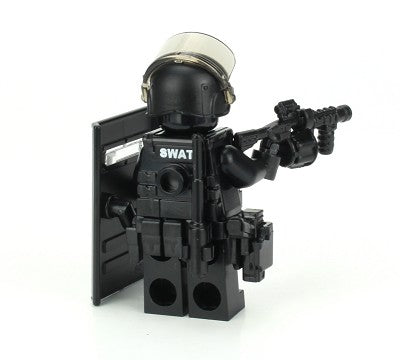 Riot Control Swat Police Officer Minifig made with LEGO parts
