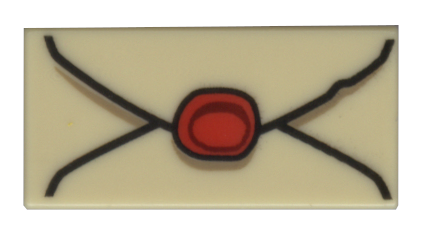 Tan Envelope with Red Wax Seal (1x2 Tile) - Official LEGO® Part