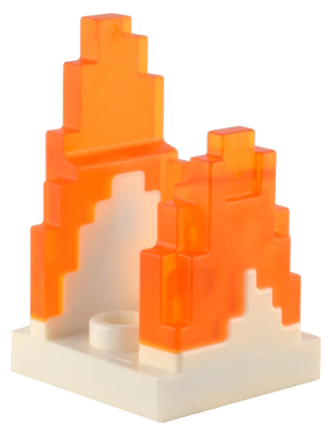 Wave Pixelated/Minecraft (Flame) on Plate 2 x 2 with 2 Studs in Center - Official LEGO Parts