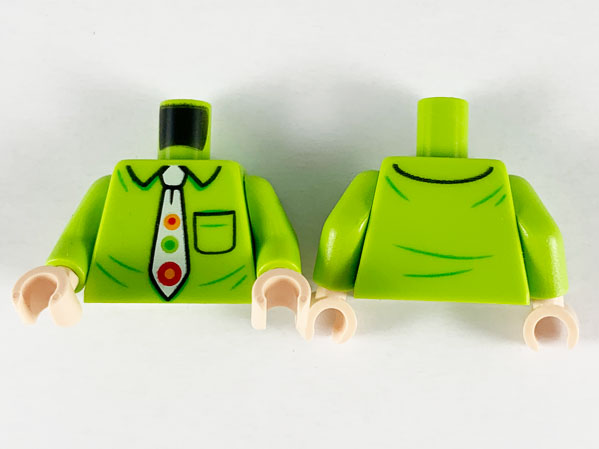 LEGO Lime Shirt with Spot Tie (Friends, Gunther) Torso