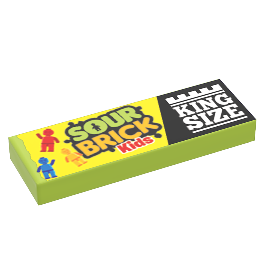 Sour Brick Kids Candy (King Size) - B3 Customs® Printed 1x3 Tile