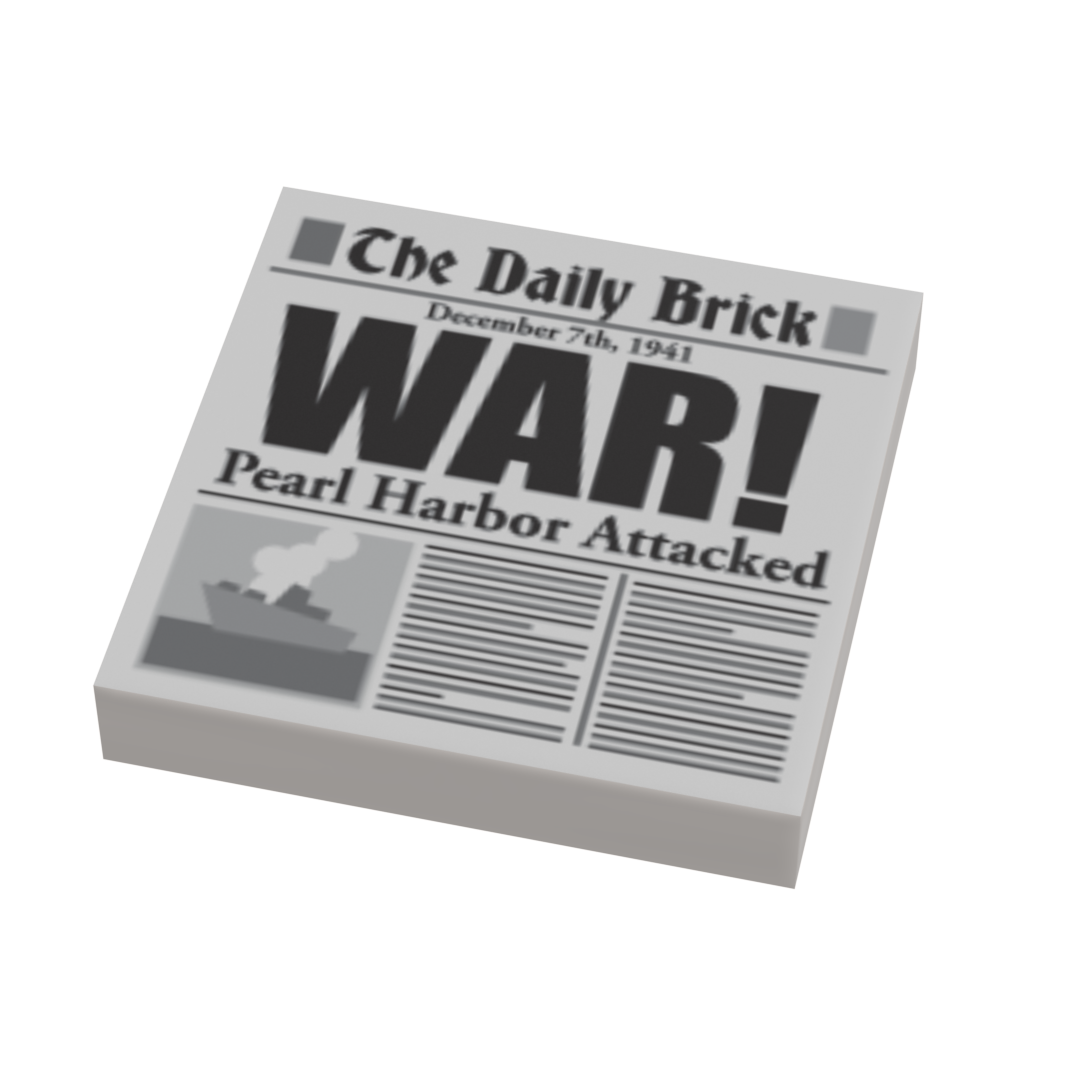 B3 Customs® Pearl Harbor Attack WW2 Newspaper (2x2 Tile)