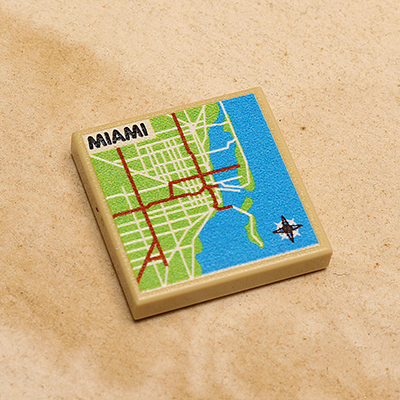 B3 Customs® Miami, FL USA Map (2x2 Tile)