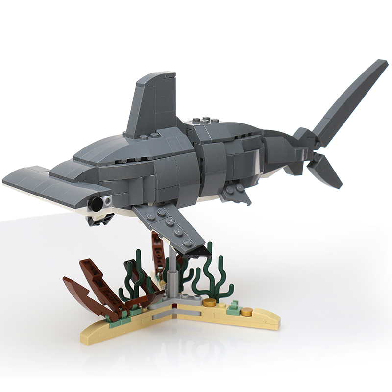 Hammerhead Shark Building Set made with LEGO parts - B3 Customs