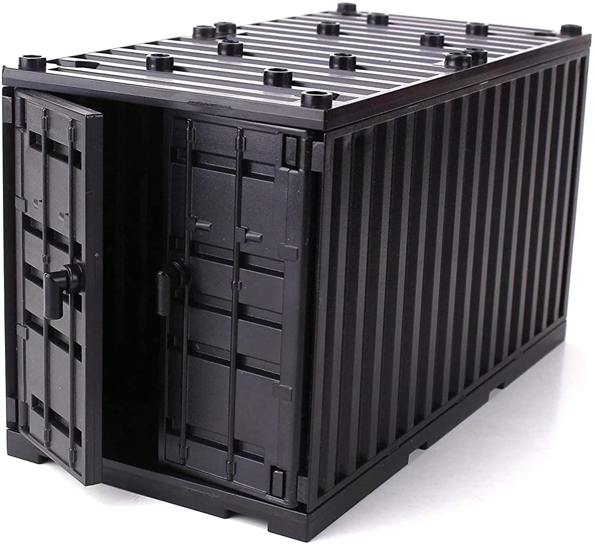 Black Cargo Shipping Container - LEGO Minifig Scale, Compatible