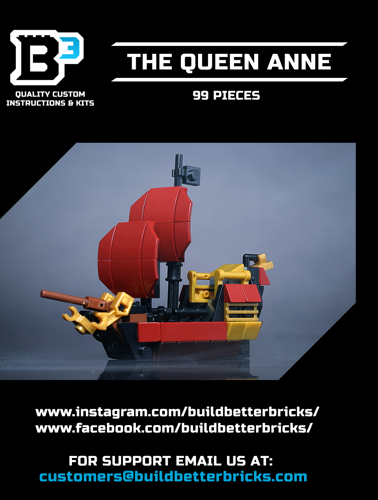 Custom Mini Queen Anne's Revenge Pirate Ship