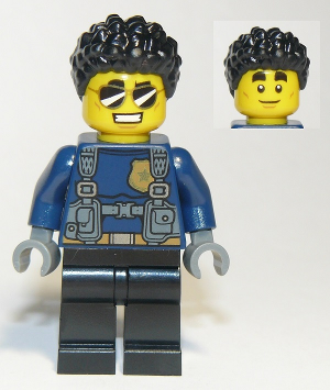 Police Officer - Duke DeTain (Sunglasses, Gray Vest) - LEGO City Minifigure (2020)