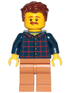 Dad - (Dark Blue Plaid Shirt, Light Brown Legs) - LEGO City Minifigure (2020)