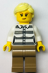 Jail Prisoner (Female, Striped Shirt) - LEGO City Minifigure (2022)