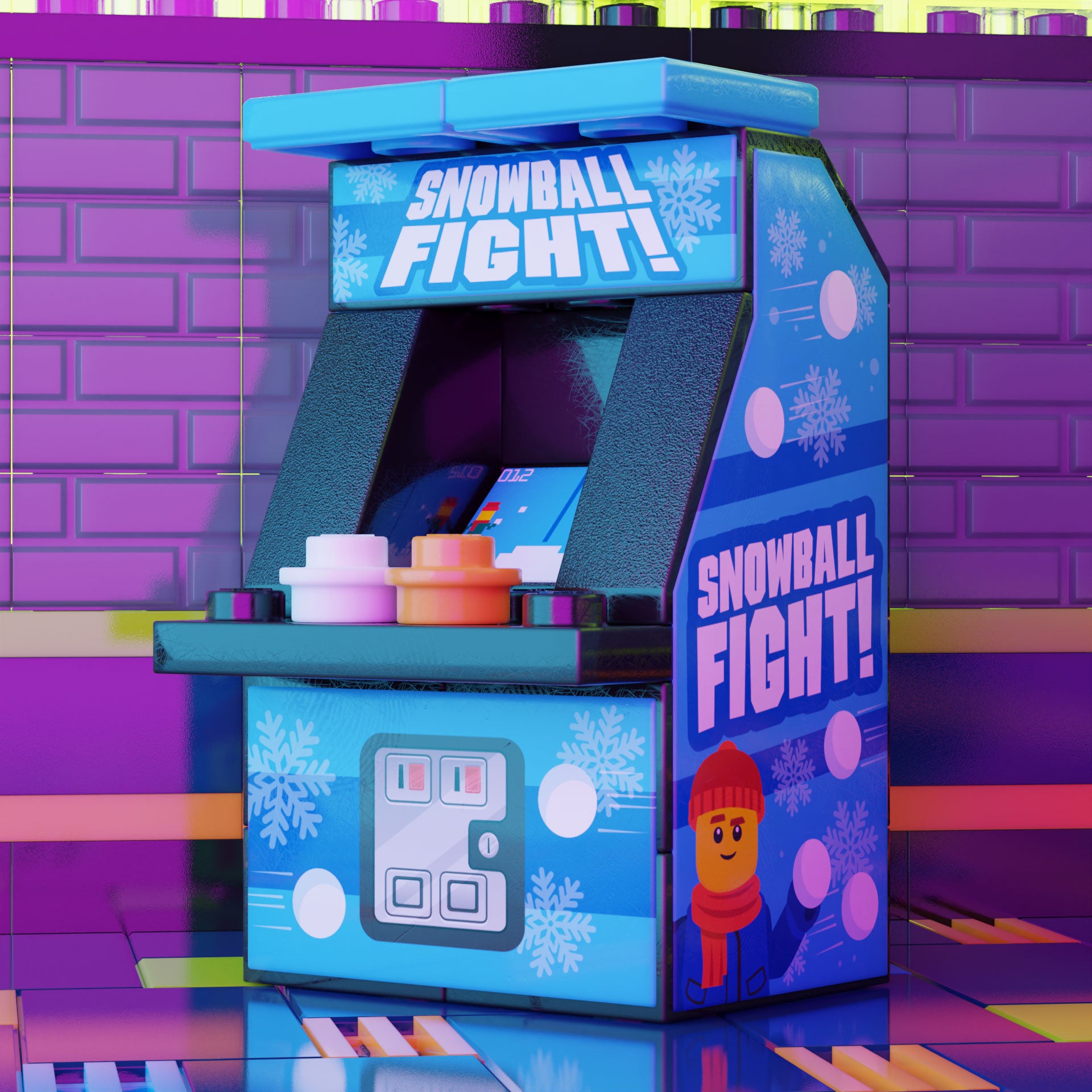 B3 Customs Snowball Fight Arcade Machine Toy Building Kit