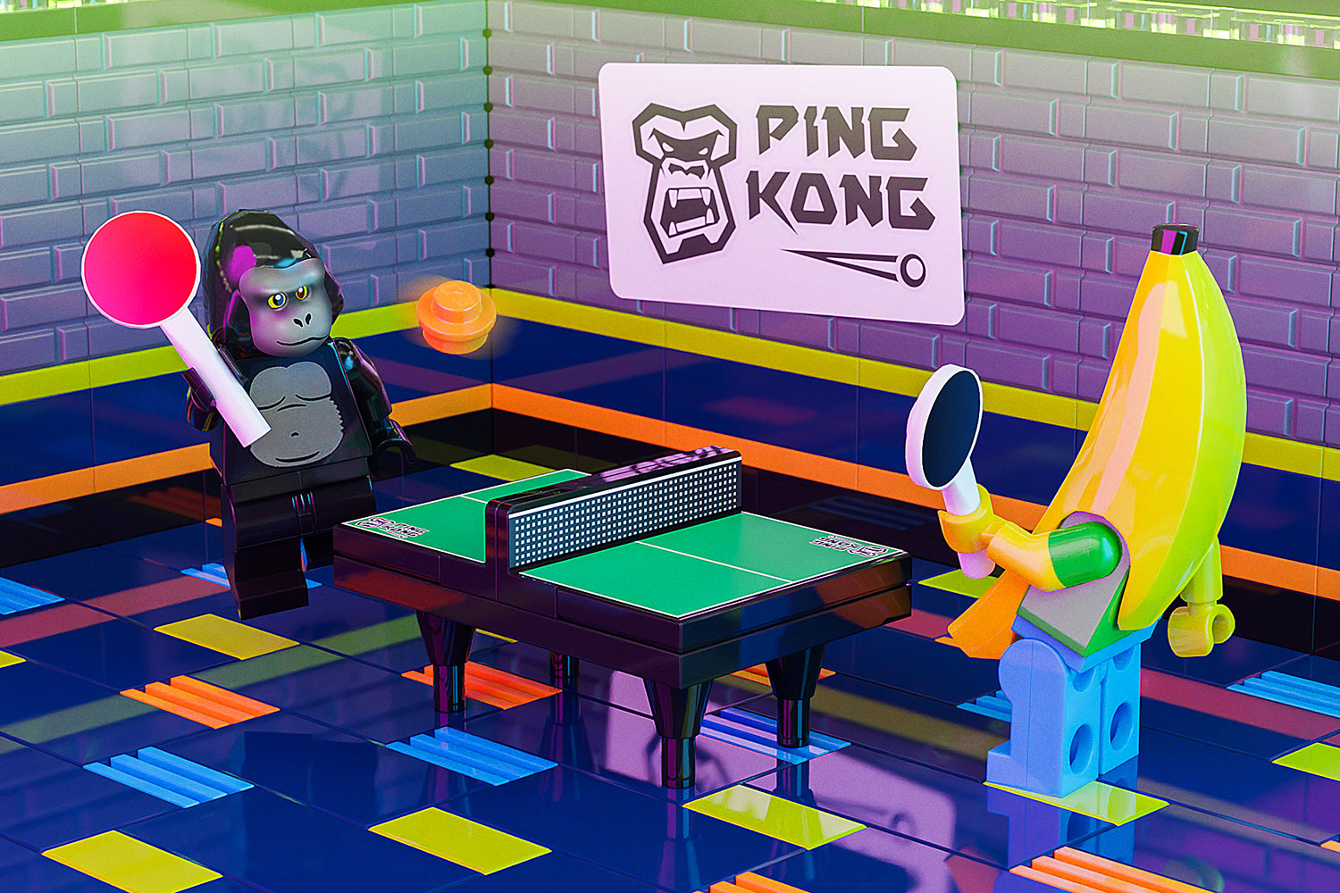 Ping Kong - B3 Customs Ping Pong Table