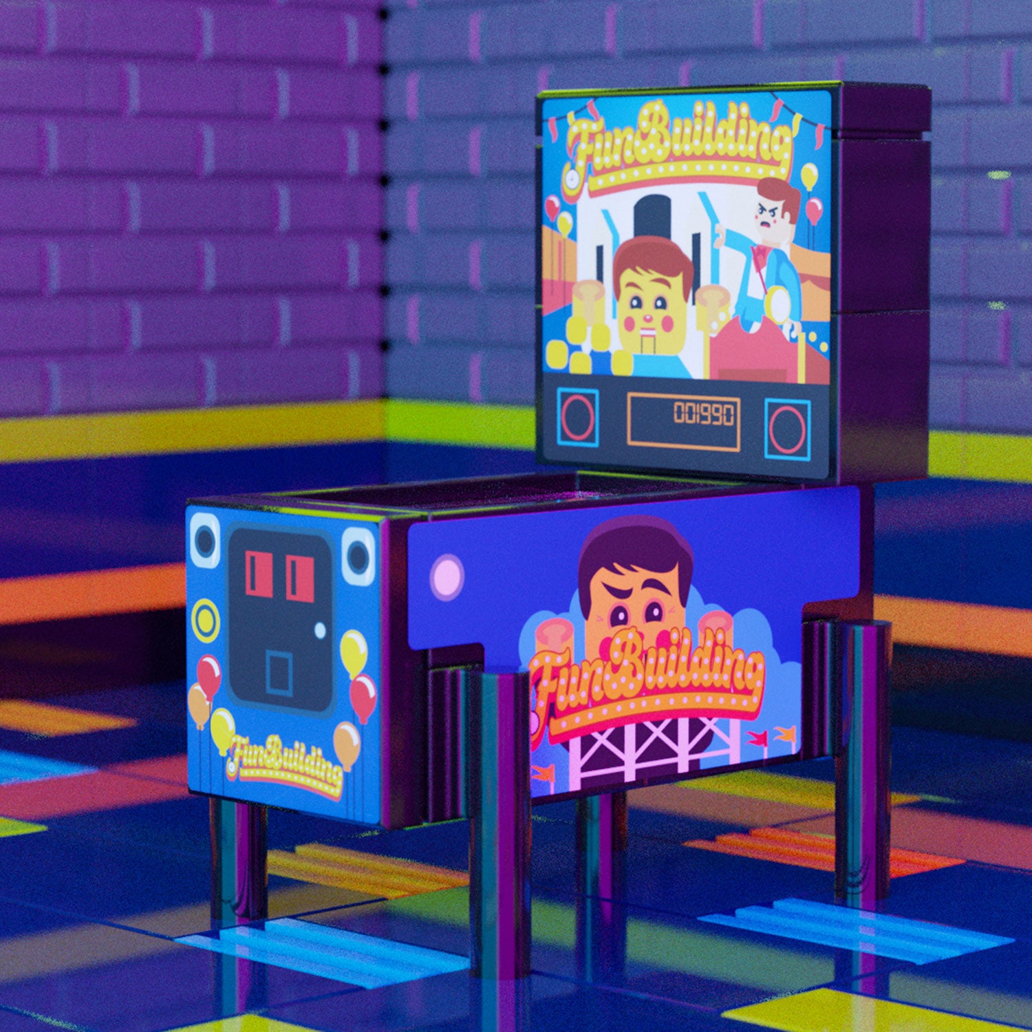Fun Building - B3 Customs Pinball Arcade Machine Building Set