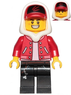 Jack Davids (Red Jack, White Hoodie) - LEGO Hidden Side / City Minifigure (2019)