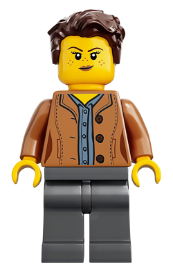 Mom (Medium Nougat Jacket, Dark Brown Hair) - LEGO City Minifigure (2019)