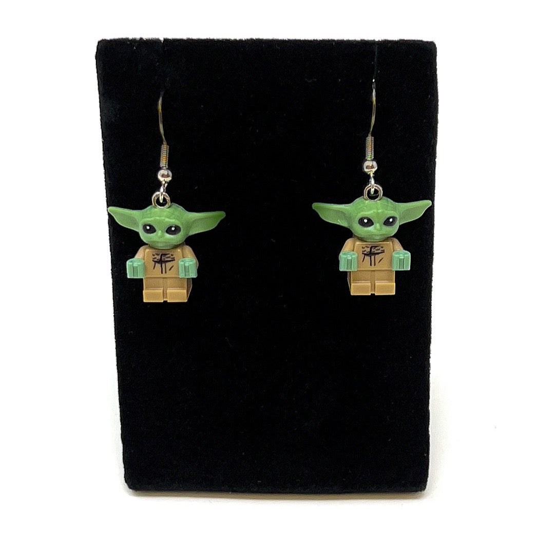 B3 Customs® Baby Yoda (Grogu) Earrings made from LEGO Bricks