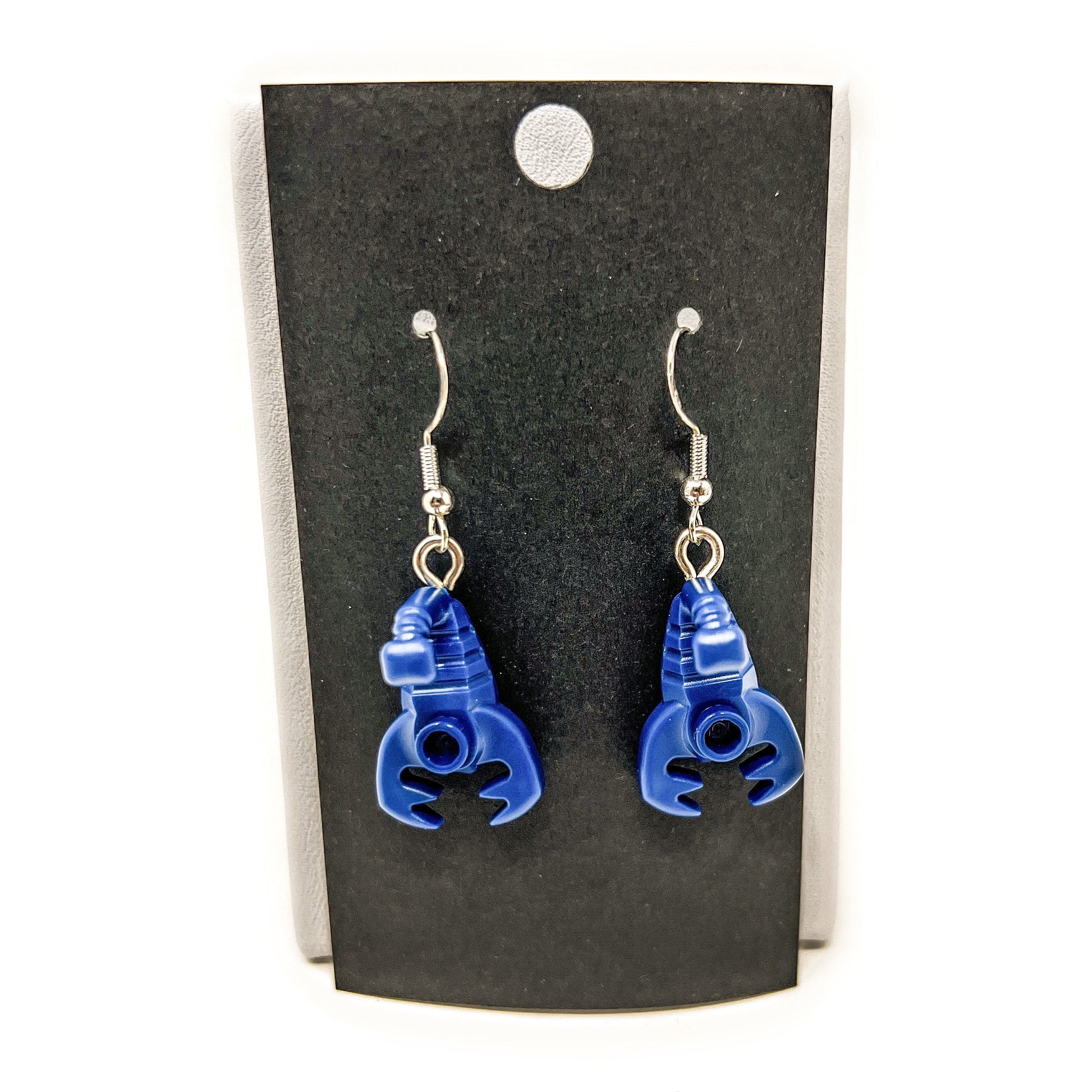 B3 Customs® Blue Scorpion Earrings made from LEGO Bricks