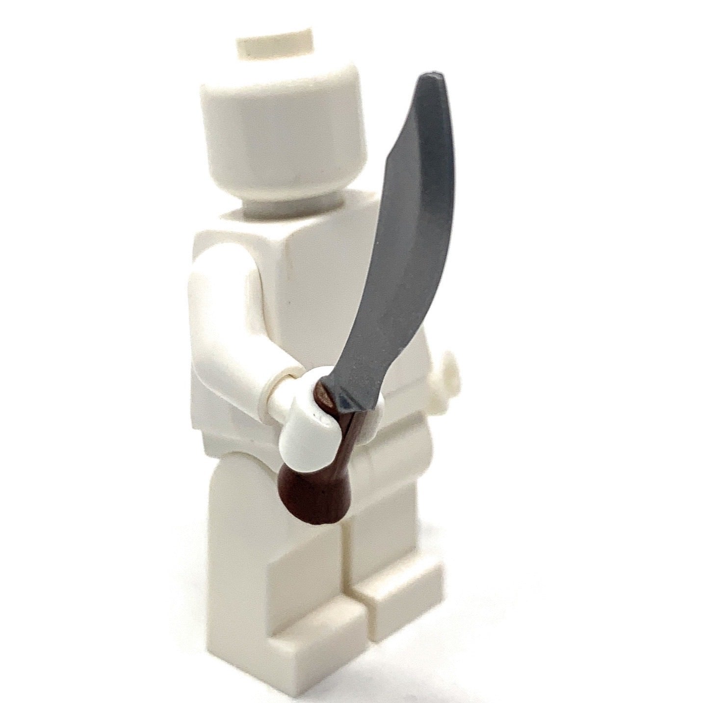Raider Blade (Steel w/ Brown Handle) - BrickForge Part for LEGO Minifigures
