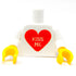 Custom Printed "Kiss Me" Heart Minifig Torso made with LEGO parts - B3 Customs