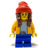 Girl (Orange Jacket, Beanie with Brown Braided Hair) LEGO City Minifigure (2021)