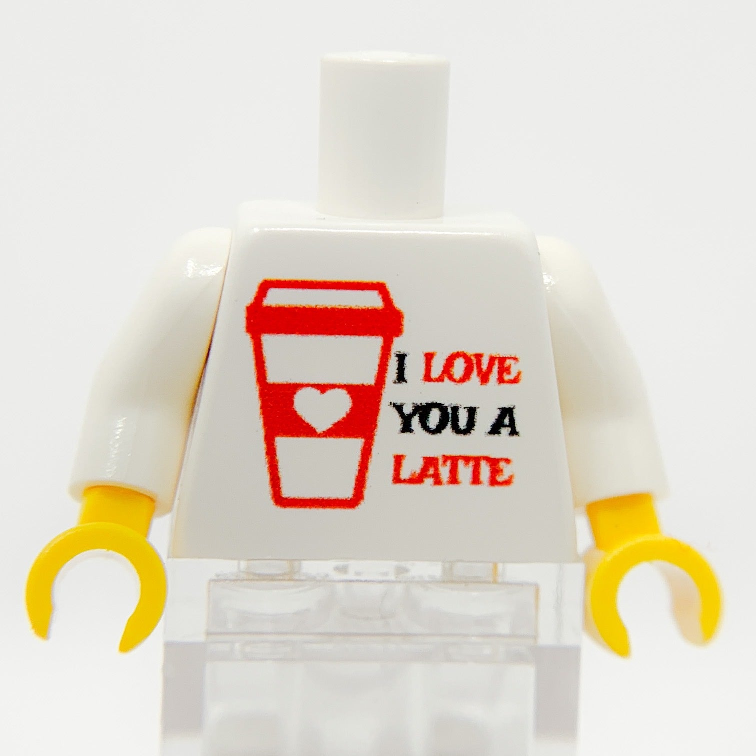 B3 Customs® Printed "I Love You A Latte" Minifig Torso