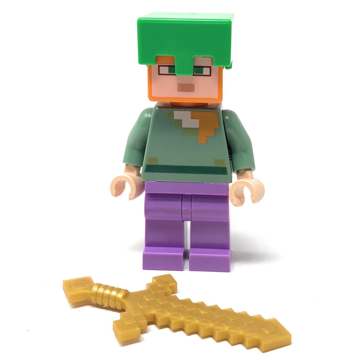 Alex (Gold Sword, Green Helmet) - LEGO Minecraft Minifigure (2021)