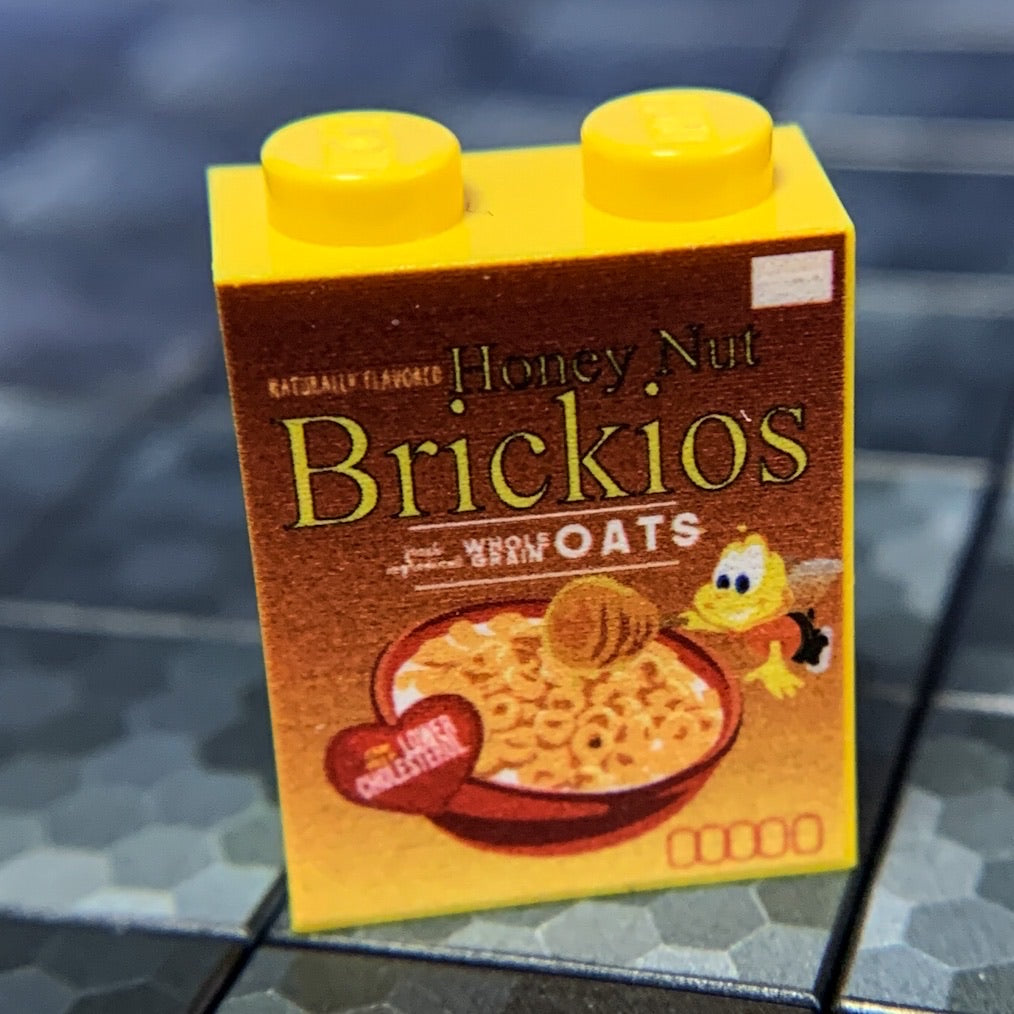 Honey Nut Brickios Cereal - Custom Printed 1x2x2 Brick