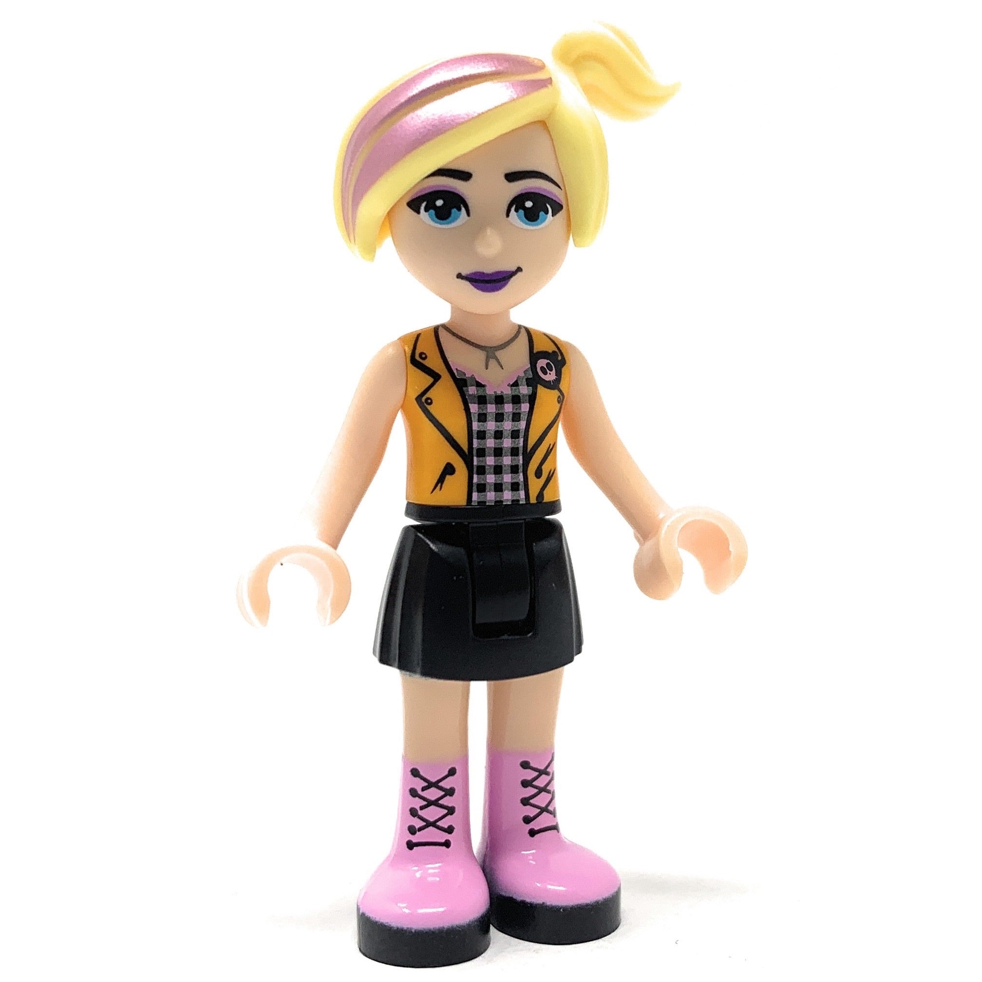 Chloe (Black Skirt, Orange Vest) - LEGO Friends Minifigure (2020)