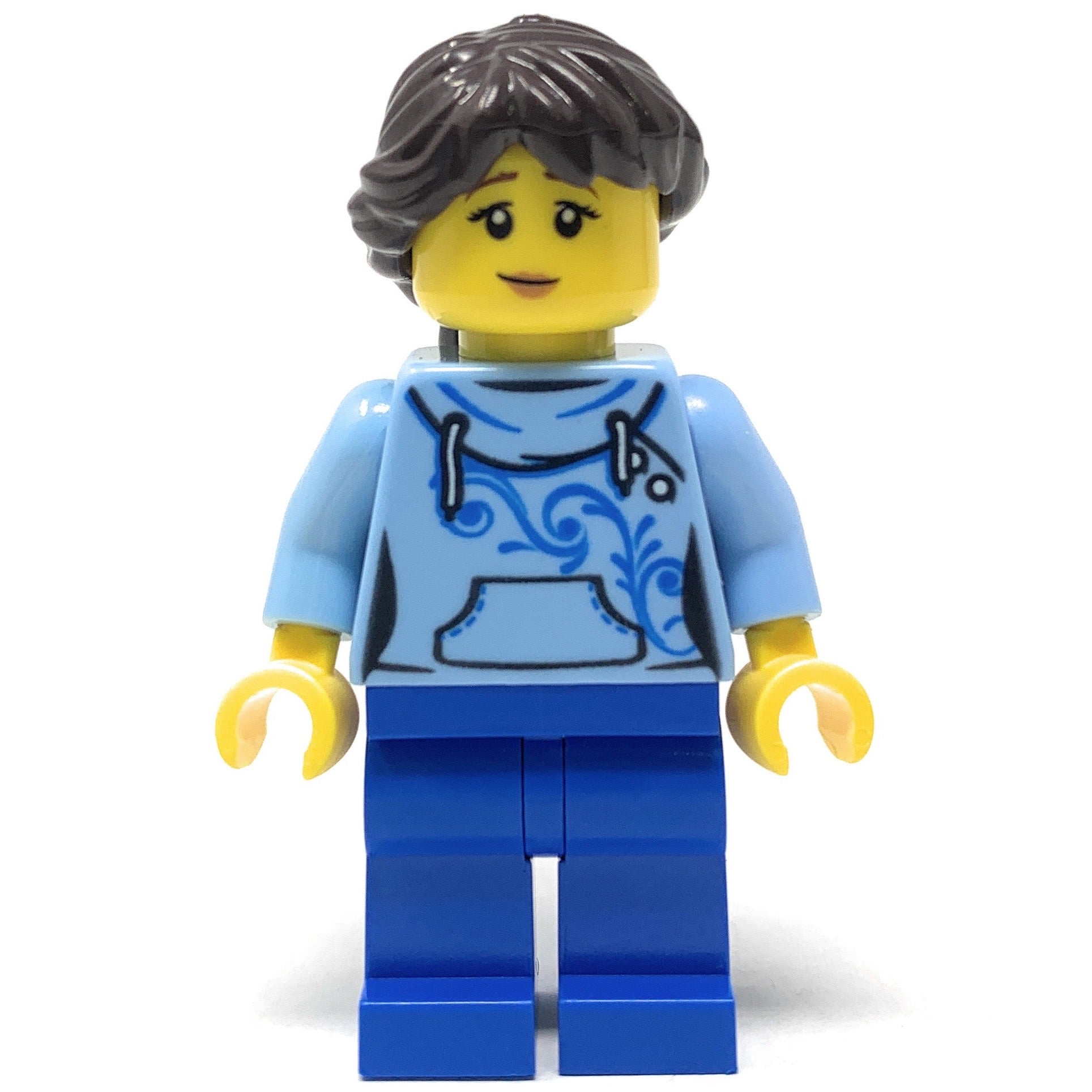 Blue Hoodie, Blue Legs (Female) - LEGO City Minifigure (2018)