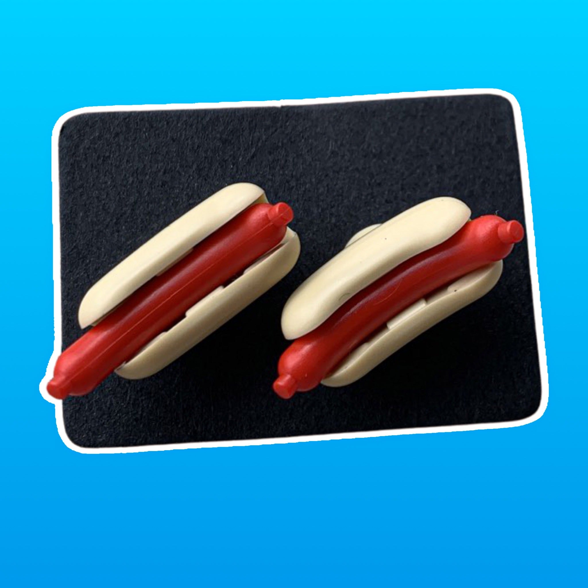 B3 Customs® Hot Dog Earrings made from LEGO Bricks