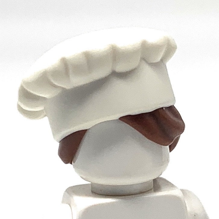 Hairpiece, Chef Hat, Chef Toque with Reddish Brown Hair in Bun - Official LEGO® Part