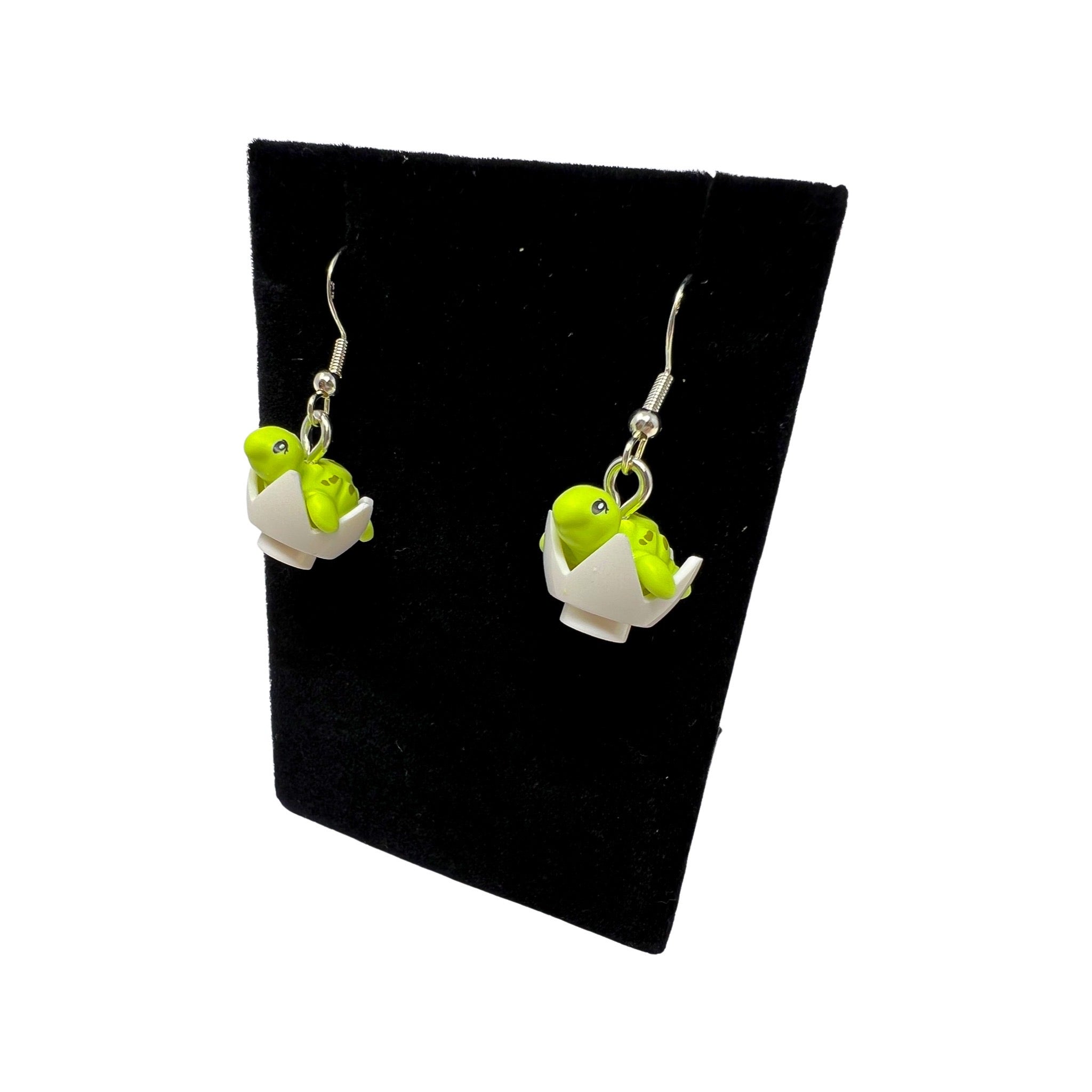 B3 Customs® Hatching Turtle Earrings made from LEGO Bricks