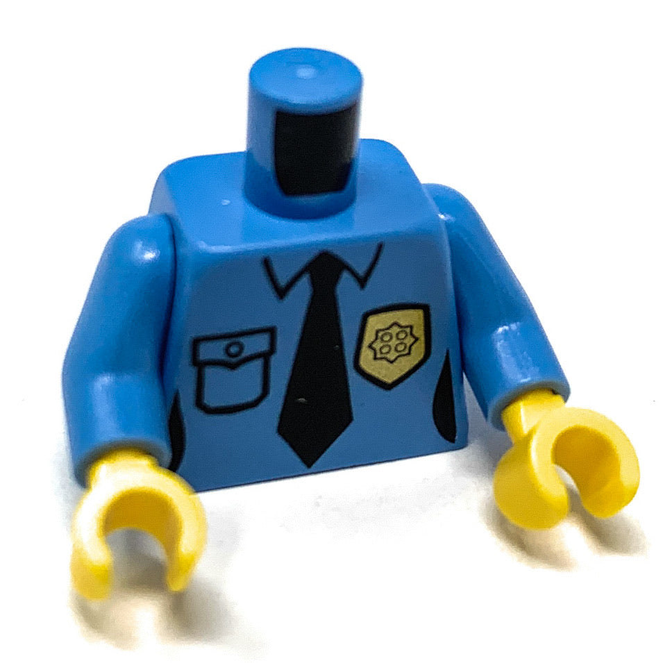 Police Officer Torso (Medium Blue, Black Tie, Female) - Official LEGO® Part