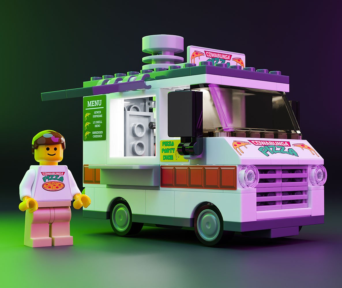 Cowabunga Pizza - B3 Customs® Food Truck w/ Minifigure
