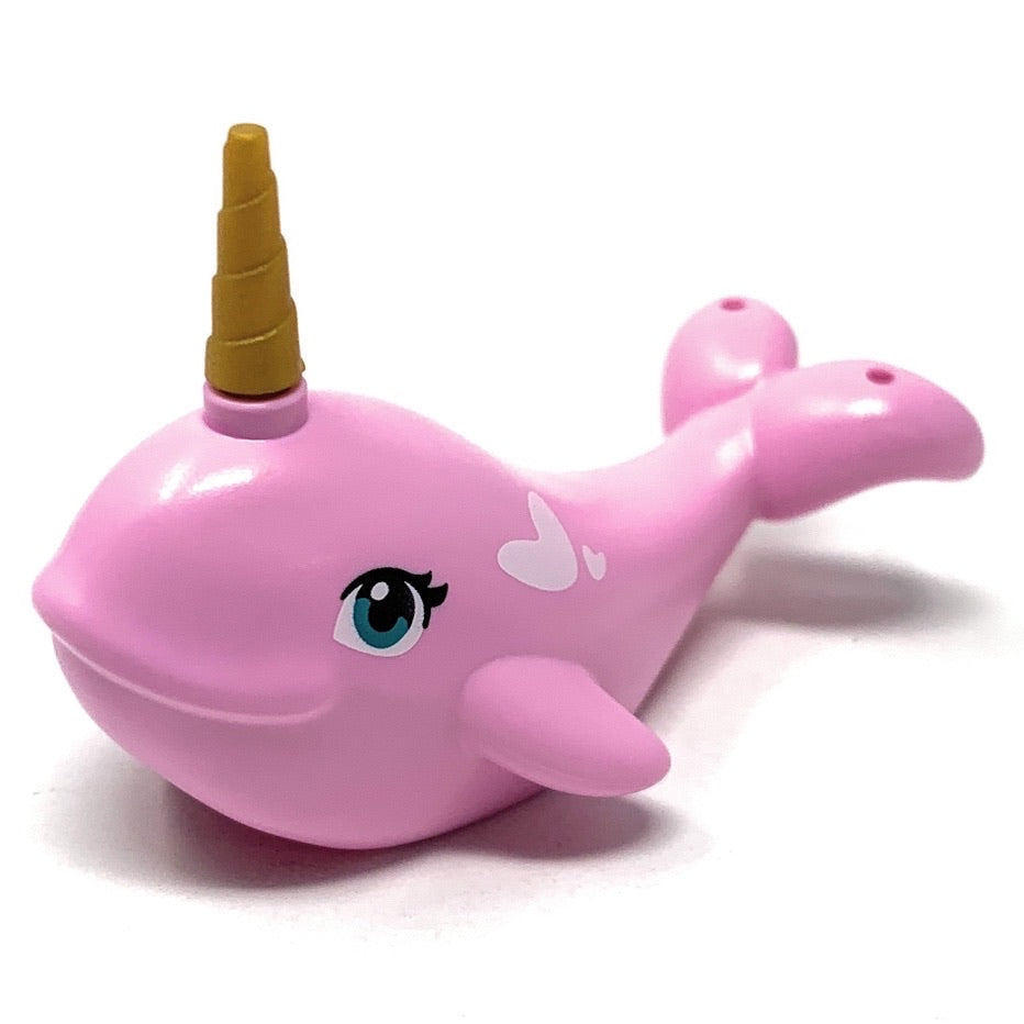 Whale / Narwhal (Pink with Gold Horn) - Official LEGO® Part