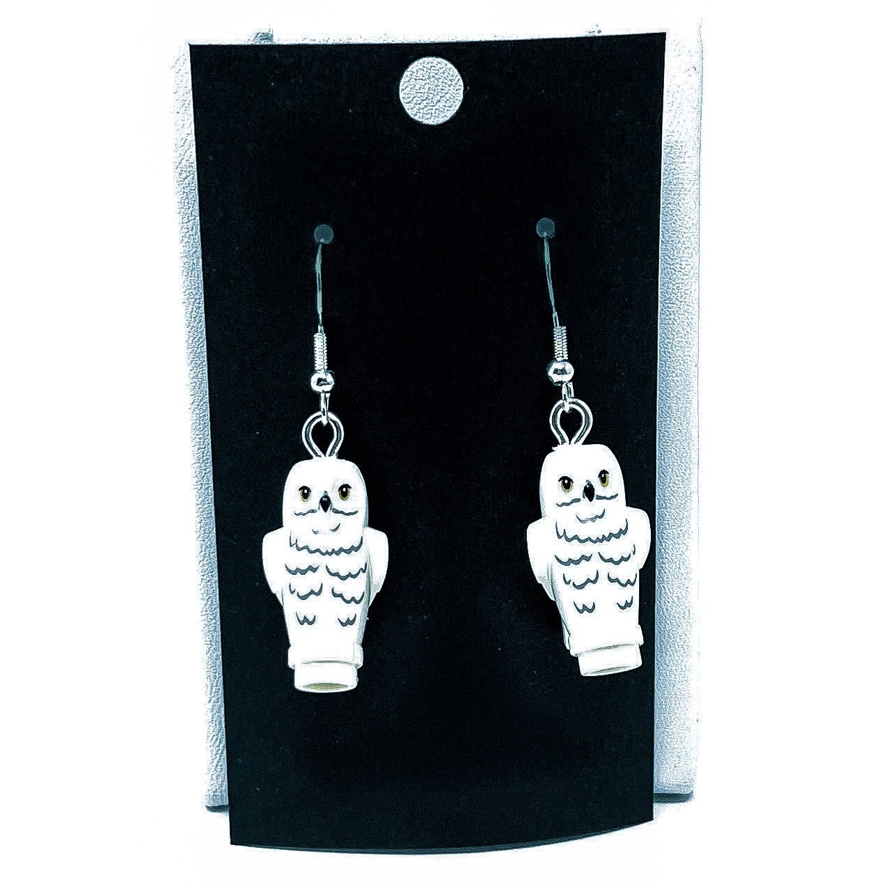 B3 Customs® White Owl / Hedwig Earrings made from LEGO Bricks