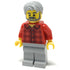 Older Man (Male, Red Flannel Shirt, Grey Hair) - LEGO City Minifigure (2020)