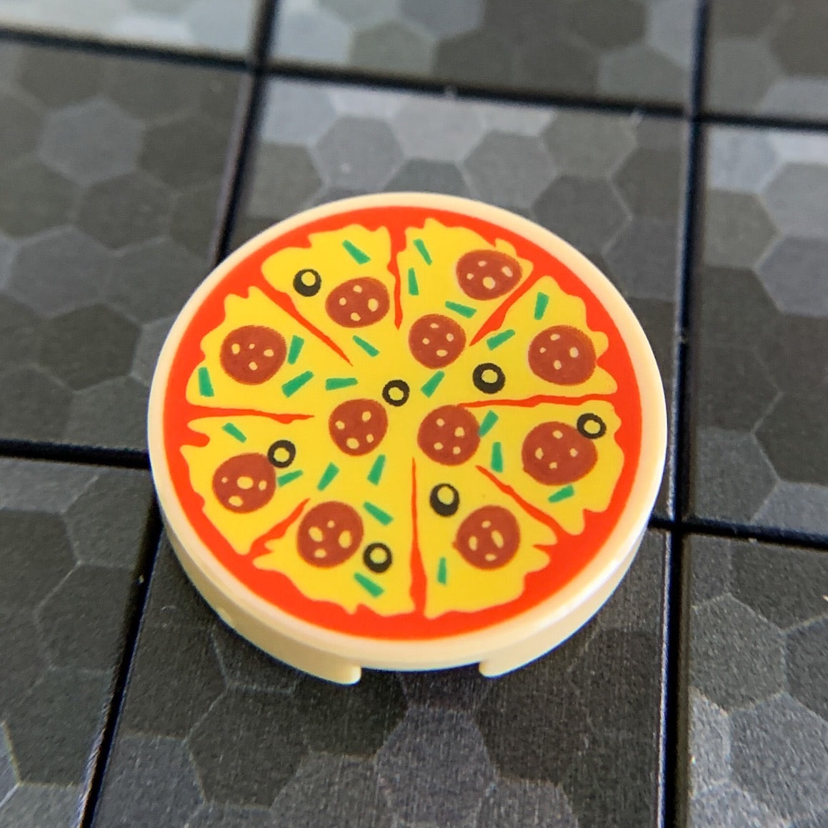 Pepperoni Pizza w/ Olive, Slice Marks - Official LEGO® Part