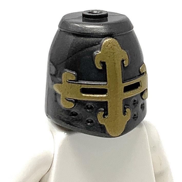 Great Helm (Gold Cross) - BrickForge Part for LEGO Minifigures