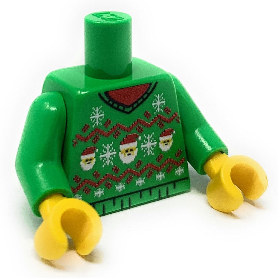B3 Customs® Ugly Green Santa Christmas Sweater Printed Torso