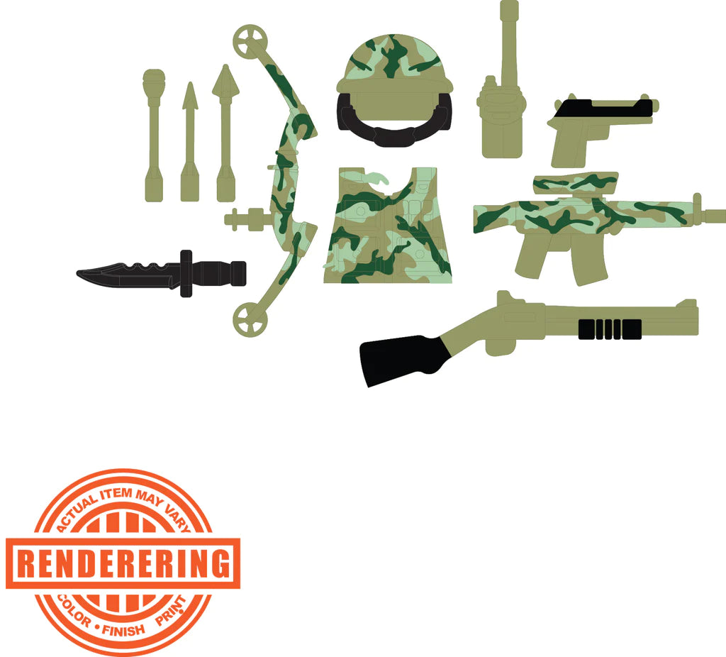 Jungle Commando Modern Combat Minifig Accessory Pack - BrickForge