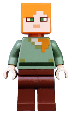 Alex (Brown Pants, Green Shirt) - LEGO Minecraft Minifigure (2021)