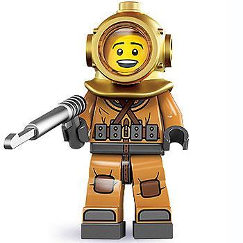 Diver (Orange, Deep Sea) - LEGO Series 8 Collectible Minifigure (2012)