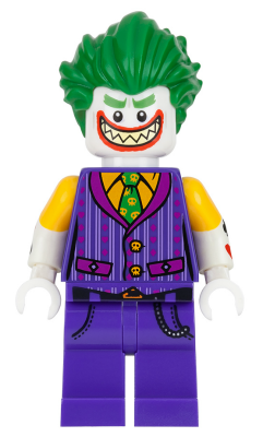 Joker (LEGO Batman Movie, Striped Vest, Shirtsleeves, Smile with Pointed Teeth Grin) - LEGO DC Comics Minifigure (2017)