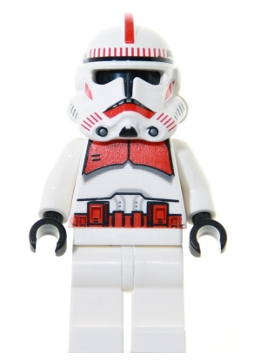 Shock Trooper (Red Markings, E3, White Legs) - LEGO Star Wars Minifigure (2008)