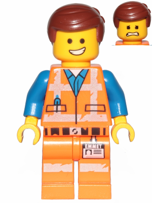 Emmet (Smile / Scared, Worn Uniform) - LEGO Movie 2 Minifigure (2019)