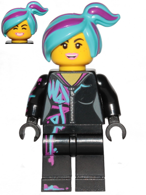 Lucy Wyldstyle (Magenta Lined Hoodie, Medium Azure And Magenta Hair) - LEGO Movie 2 Minifigure (2019)