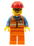 Construction Worker (Orange Vest w/ Mustache, Male) - LEGO City Minifigure (2018)